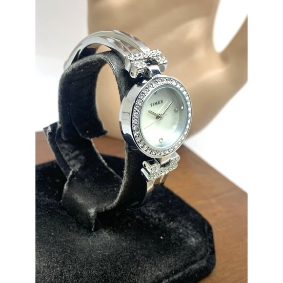 Timex Women's Watch TW2W62200 Quartz Gemmed Mother of Pearl Dial Steel 24mm - Picture 13 of 13